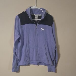 PINK Victoria's Secret Lavender and Black Zip-Up Sweater